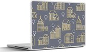 Laptop sticker - 13.3 inch - Patronen - Gebouwen - Goud - 31x22,5cm - Laptopstickers - Laptop skin - Cover