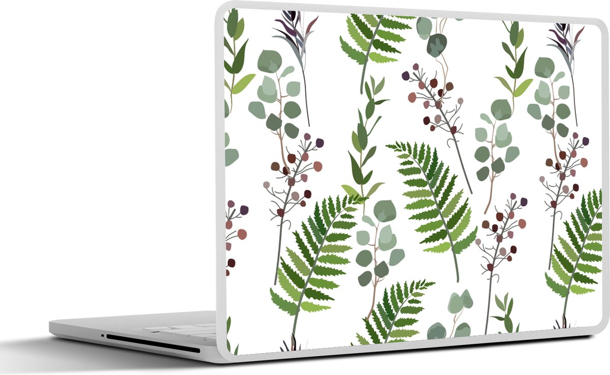 Laptop sticker - 15.6 inch - Planten - Patronen - Bladeren - Kruiden - 36x27,5cm - Laptopstickers - Laptop skin - Cover