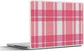 Laptop sticker - 12.3 inch - Plaid - Roze - Patronen - 30x22cm - Laptopstickers - Laptop skin - Cover