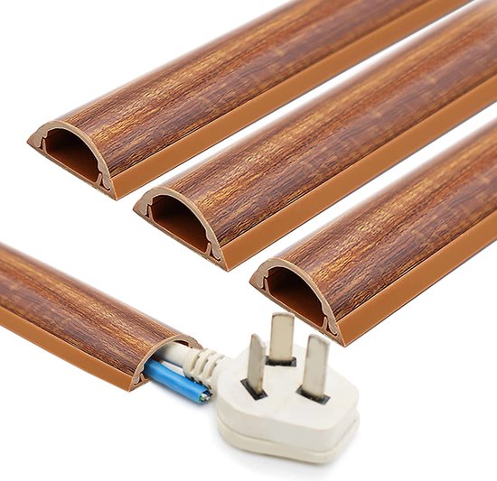 INCETUE kabelgoot houtlook voor vloer, kabelgoot zelfklevend, halfronde kabelhoes... |