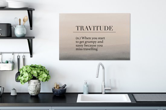 Tableau Peinture Proverbes - Citations - Quand tu commences à devenir grincheux et impertinent parce que voyager te manque - Travitude - 60x40 cm - Décoration murale