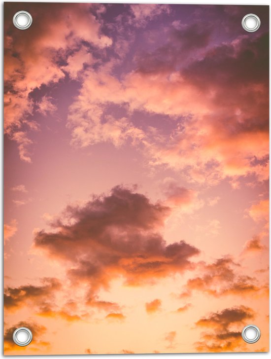 WallClassics - Tuinposter – Pastelkleurige Wolken - 30x40 cm Foto op Tuinposter  (wanddecoratie voor buiten en binnen)