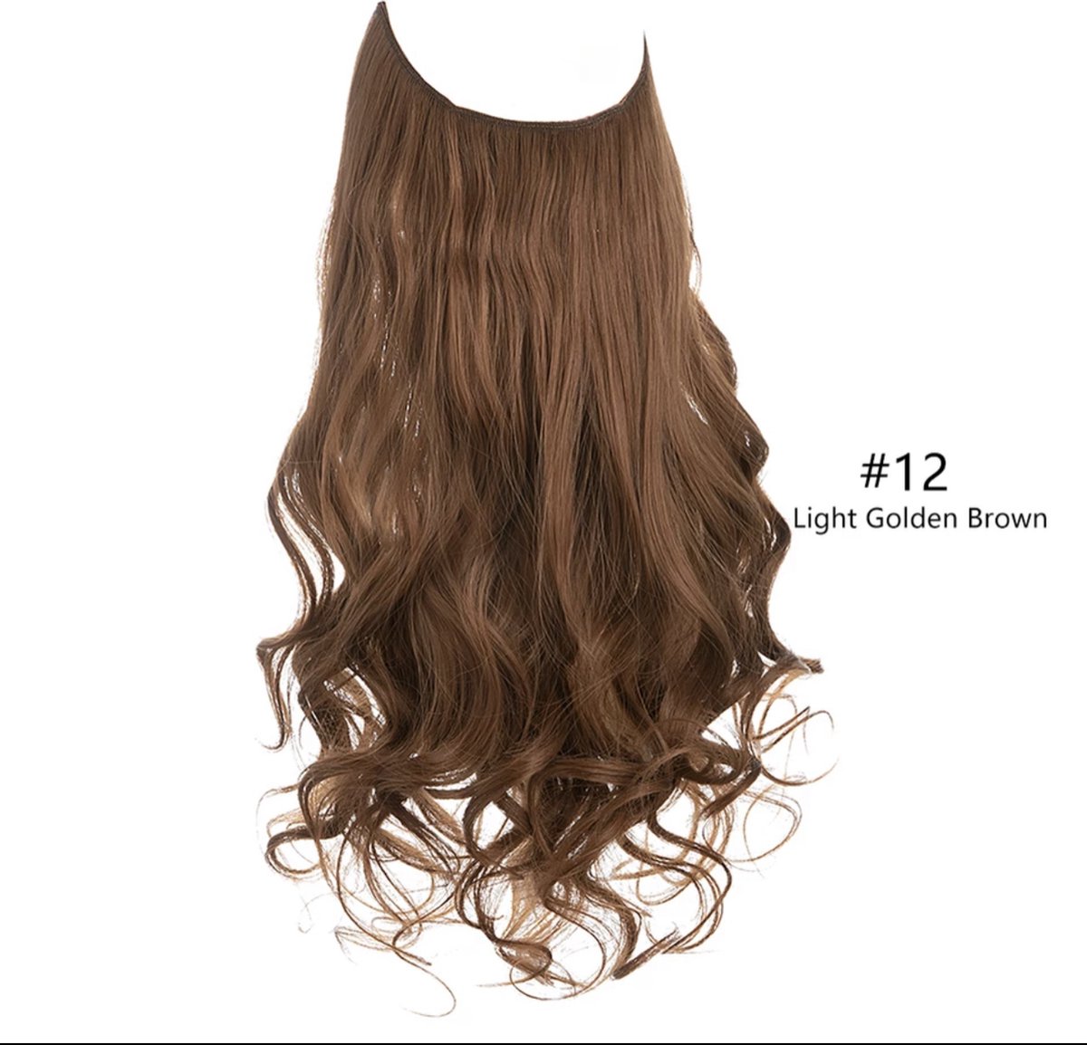 Wire Hair Extensions Light Golden Brown - 28cm breed | 50 cm lang | 120-130 gram - Strijkbaar - 12