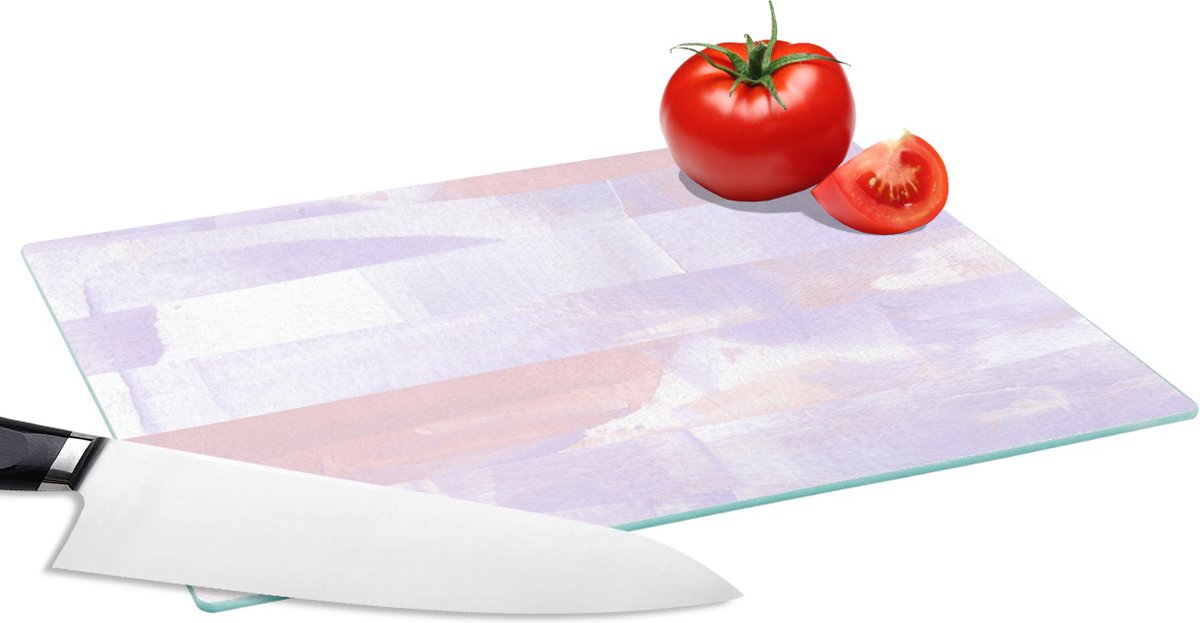 Glazen Snijplank - 28x20 - Pastel - Verf - Design - Snijplanken Glas