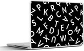 Laptop sticker - 11.6 inch - Letters - Patronen - Zwart - Wit - 30x21cm - Laptopstickers - Laptop skin - Cover