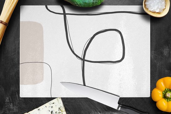 Planche à Verres - 39x28 - Abstrait - Pastel - Minimalisme - Planches à découper en Glas