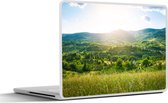 Laptop sticker - 14 inch - Bos - Landschap - Zon - Natuur - Zonsopgang - 32x5x23x5cm - Laptopstickers - Laptop skin - Cover