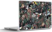Laptop sticker - 11.6 inch - Bloemen - Toekan - Bladeren - 30x21cm - Laptopstickers - Laptop skin - Cover