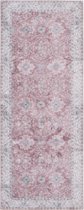 Vercai Rugs Fenix Collectie - Laagpolig Vloerkleed - Modern Tapijt met Vintage Ontwerp - Chenille - Roze - 60x230 cm