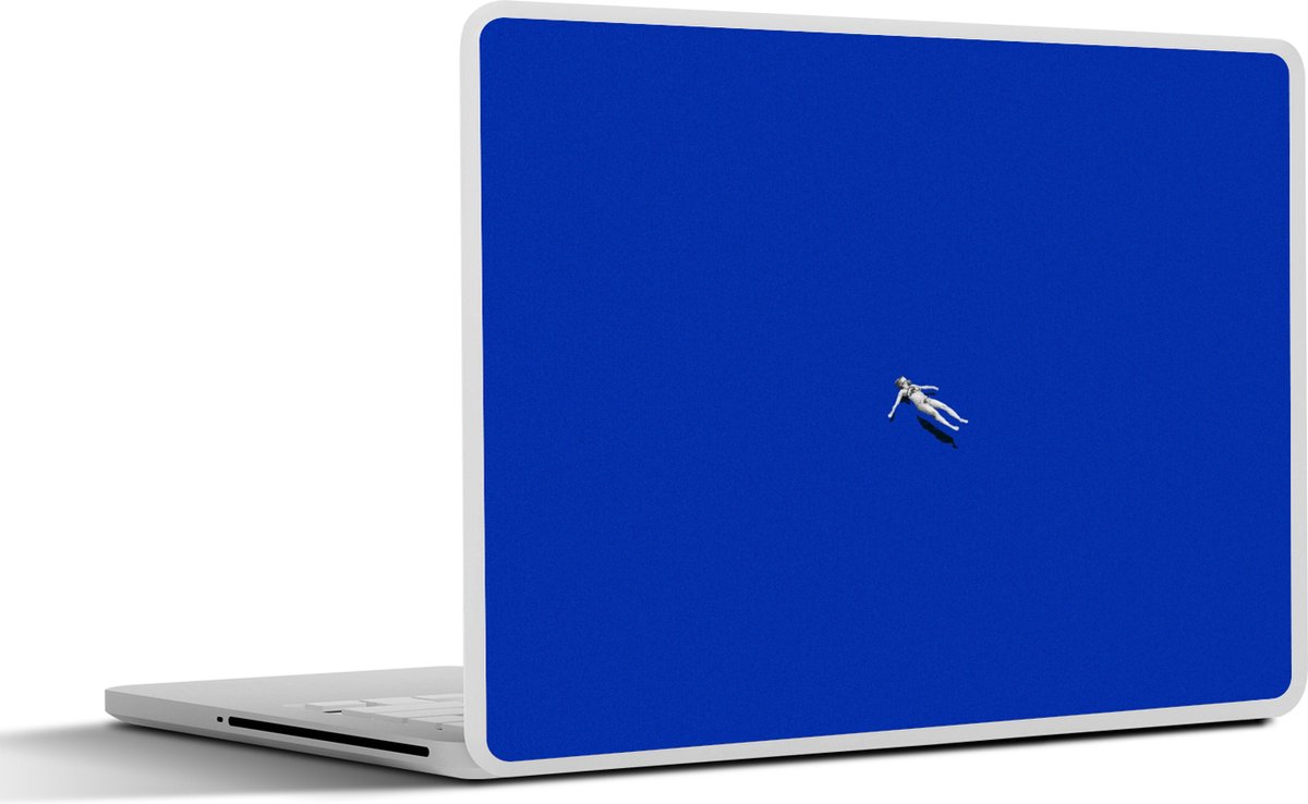 Laptop sticker - 14 inch - Vintage - Blauw - Vrouw - 32x5x23x5cm - Laptopstickers - Laptop skin - Cover