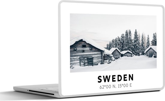 Autocollant pour ordinateur portable - 11,6 pouces - Suède - Neige - Arbre - Scandinavie - 30x21cm - Autocollants pour ordinateur portable - Skin pour ordinateur portable - Housse