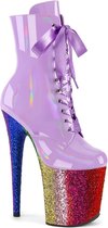 Pleaser - FLAMINGO-1020HG Plateau Laarzen, Paaldans schoenen - US 11 - 41 Shoes - Paars/Regenboog