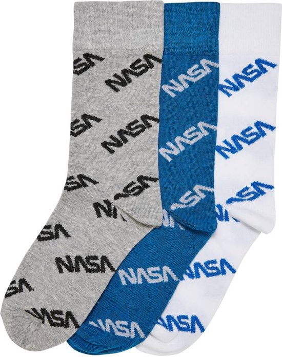 Mister Tee NASA - NASA Allover Kids 3-Pack Sokken Kinderen - 35/38 - Multicolours