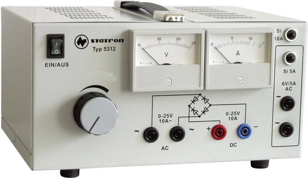 Statron 5312.1 Labvoeding, regelbaar 0 - 25 V/AC 10 A 530 W Aantal uitgangen: 3 x