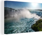 Canvas Schilderij Felle zon bij de Niagarawatervallen in Noord-Amerika - 60x40 cm - Wanddecoratie