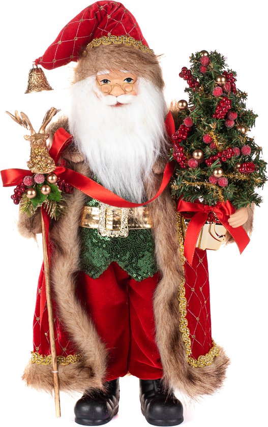 Luxe Kerstman met Kerstboom en veel mooie details van Goodwill 46 cm