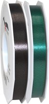 Glorex Hobby/deco luxe cadeau sierlint zwart/groen 1.5 cm x 91 meter