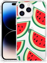 Smartphone hoesje Geschikt voor Apple iPhone 14 Pro Max Telefoonhoesje met tekst met transparante rand Watermelons