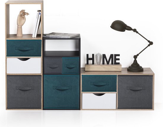 Corbeilles pliables en velours Five® (vert) - Vert - Pliable