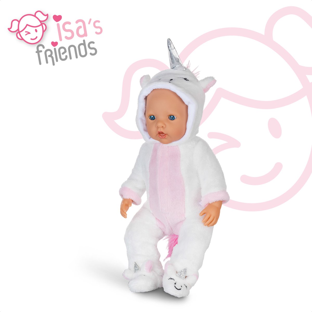 Isa's Friends® - Poppenkleding - Kleertjes geschikt voor o.a. BABY born - 43 cm - Unicorn Onesie — afbeelding 2