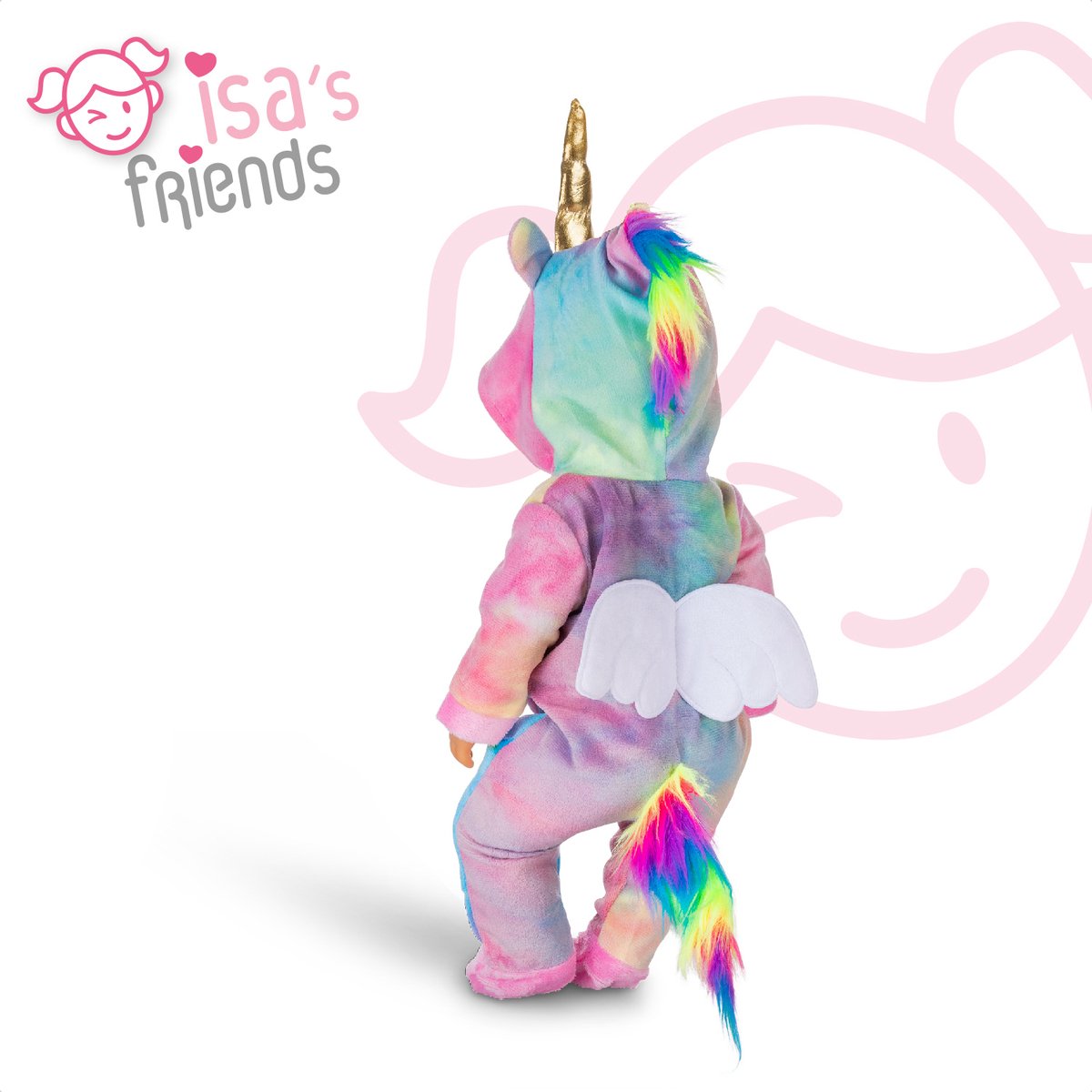 Isa's Friends® - Poppenkleding - Poppenkleertjes - 43 cm - Kleertjes voor Babypop - Unicorn Onesie — afbeelding 3