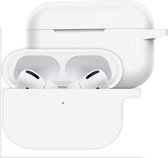 Hoesje Geschikt voor Airpods Pro Hoesje Siliconen Case - Hoes Geschikt voor Apple Airpods Pro Case Hoesje - Wit