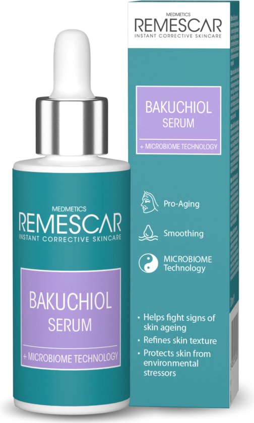 Remescar Bakuchiol Serum - Plantaardig Retinol Serum voor vermindering van rimpels en fijne lijntjes, Anti Aging Gezicht Serum voor gevoelige huid en andere huidtypes, 30 ml