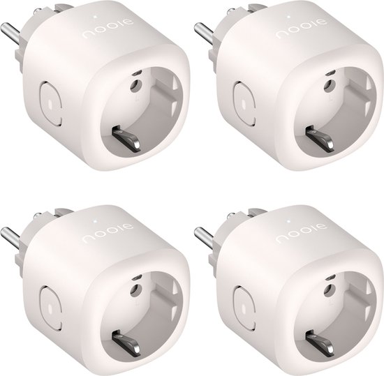 Nooie Smart Plug - Slimme Stekkers - Set van 4 - Met energiemeter & Tijdschakelaar - Google Home & Amazon Alexa Compatible