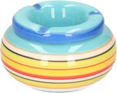 Asbak - keramiek - gekleurd met blauw - stormasbak - D11 cm