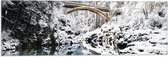 WallClassics - Drapeau - Pont enneigé sur la rivière - Photo 60x20 cm sur drapeau en polyester