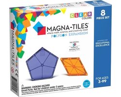 foto van Magna Tiles - 8 stuks Polygons Clear Colors - Constructiespeelgoed