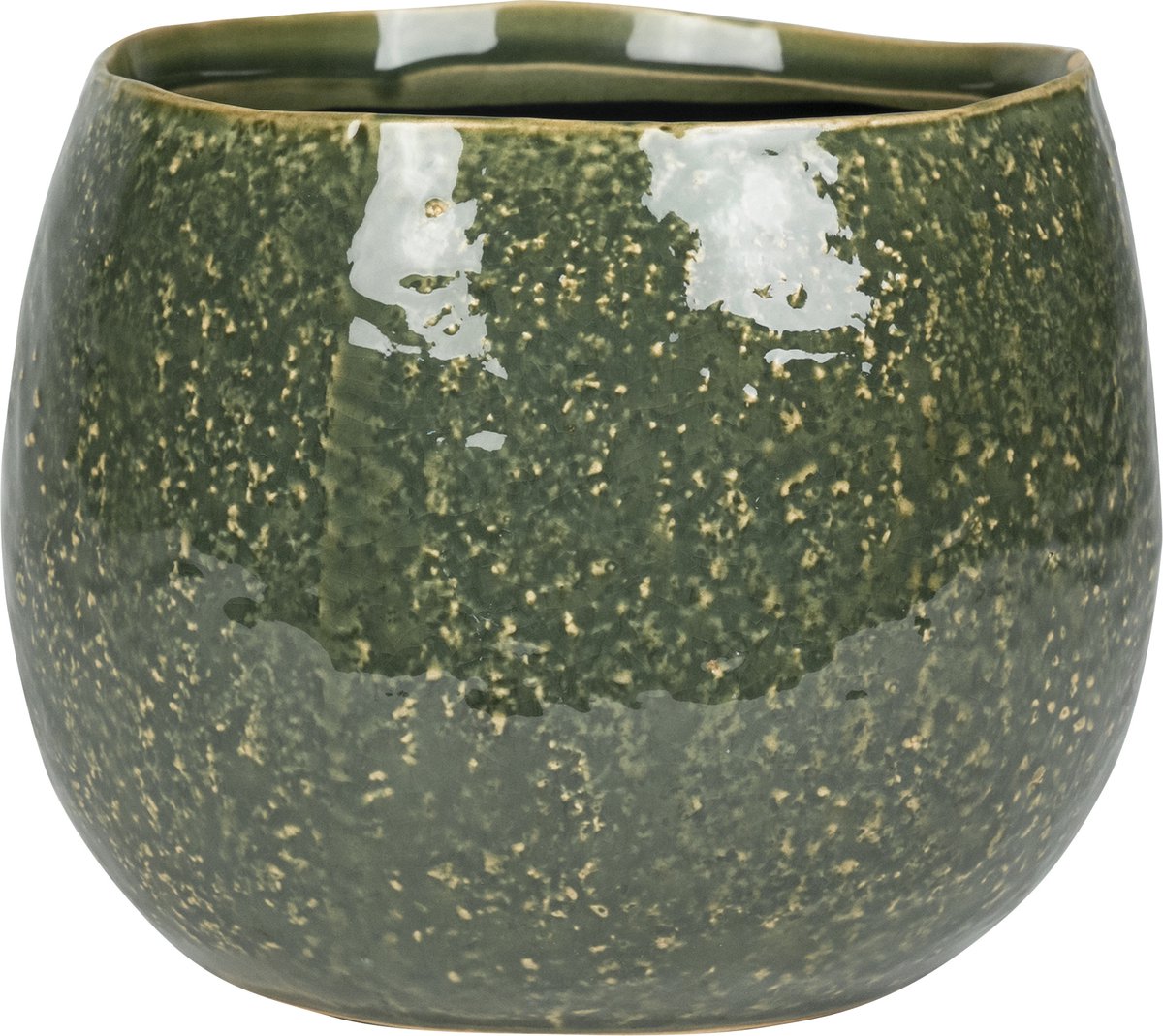Ter Steege - Keramiek Bloempot - Groen - D15 x H14 cm - Opening 11 cm