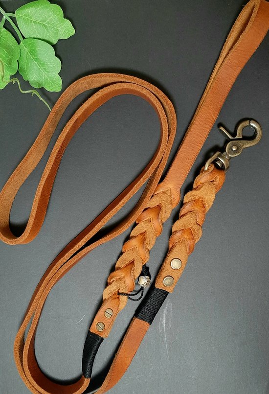 Hondenriem country leer gevlochten 12 mm x 180 cm Hondenriem country leer gevlochten 12 mm x 180 cm