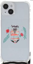 Leuk TPU Back Case Geschikt voor iPhone 14 Plus Telefoonhoesje met doorzichtige rand Boho Summer