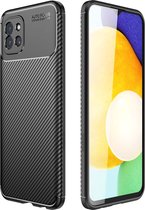 iMoshion Hoesje Geschikt voor Samsung Galaxy A03 Hoesje Siliconen - iMoshion Carbon Softcase Backcover - Zwart