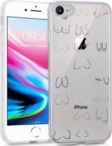 iMoshion Hoesje Siliconen Geschikt voor iPhone 7 / 8 / SE (2020) / SE (2022) - iMoshion Design hoesje - Transparant / Boobs all over - Transparent