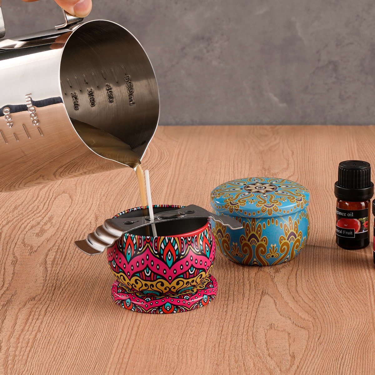 Candilio Kaarsen maken set - Zelf geurkaarsen maken - Inclusief 6 kleuren & 6 geuren - Kerstcadeau - Soja Wax — afbeelding 4
