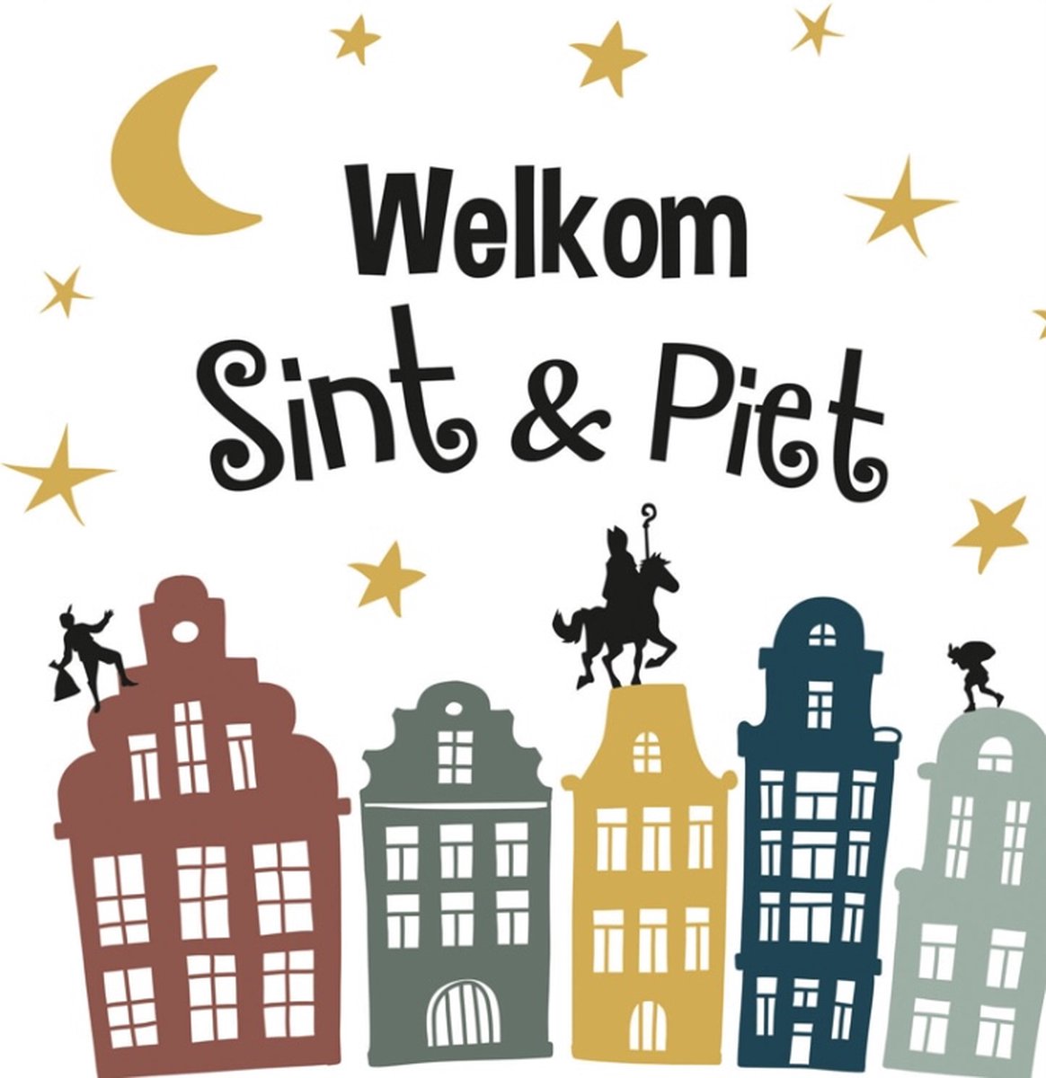 Sint en Piet raamsticker - Feestdagen - Sinterklaas - raamdecoratie - 20 stuks