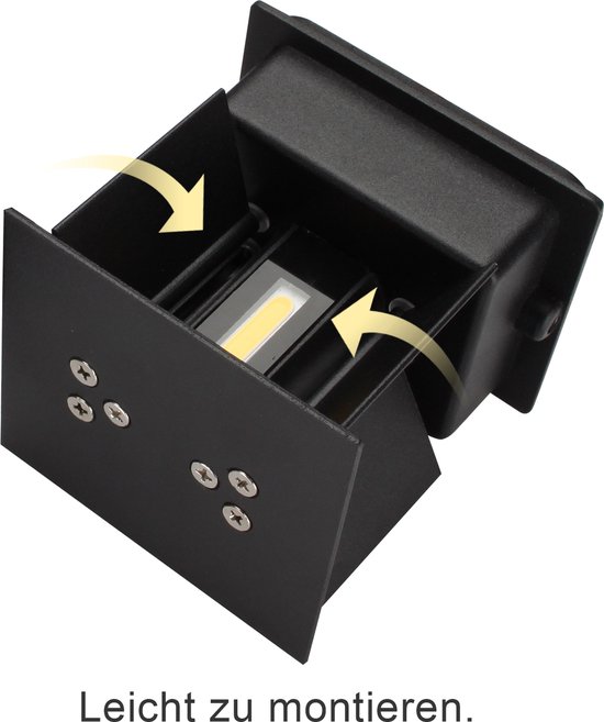 NETTLIFE LED -apparaat Van 5W -wandlamp Voor Binnen - En Buitengebruik Grijs Dubbele Verstelbare Stralen Waterdicht Ip65 230v 3000k