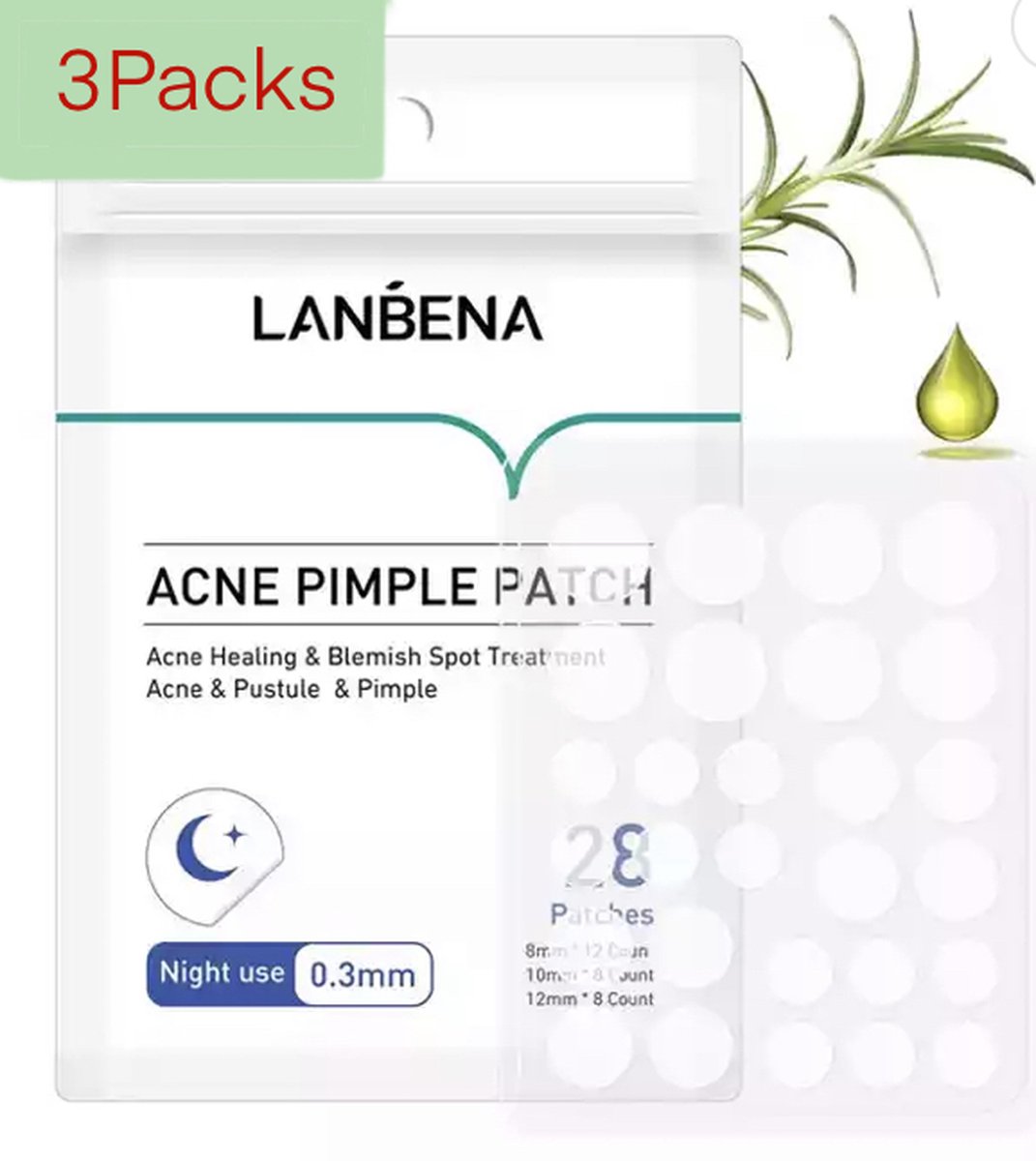 Lanbena acne Patch - Acne Patch - Puisten Verwijderaar - Puisten Pleister - Acne Pleister - Acne Sticker - Puistjes Verwijderen - 28x3 stuks