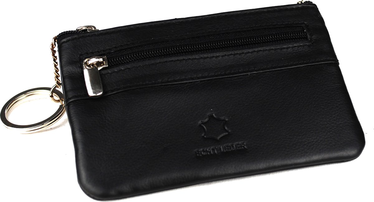 Massi Miliano Sleuteltasje Unisex Nappa Leer Zwart - (14288-6) - 12x0,5x8cm -