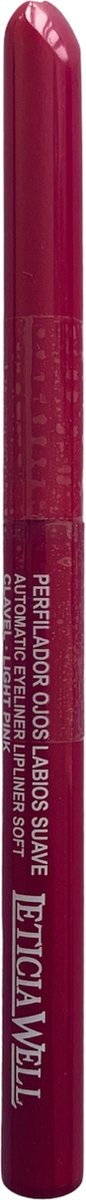 Leticia Well – Roze/Light Pink lippotlood en oogpotlood draaibaar zacht / Automatic Eyeliner Lipliner Soft – Nummer 33317 - 1 stuks