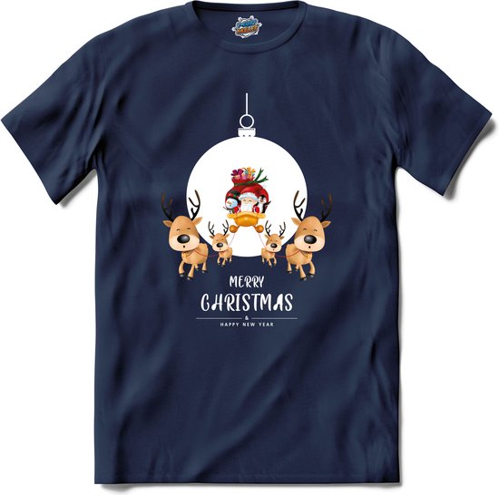 Merry christmas - T-Shirt - Heren - Navy Blue - Maat L
