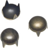 Ronde stud bronskleurig 9 mm - 10x stud - klinknagel voor tassen leer en spijkerstof - brons - 3 mm hoog - nagelkop punk studs rond plat