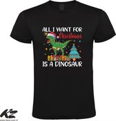 Klere-Zooi - All I Want for Christmas is a Dinosaur - Heren T-Shirt - XXL