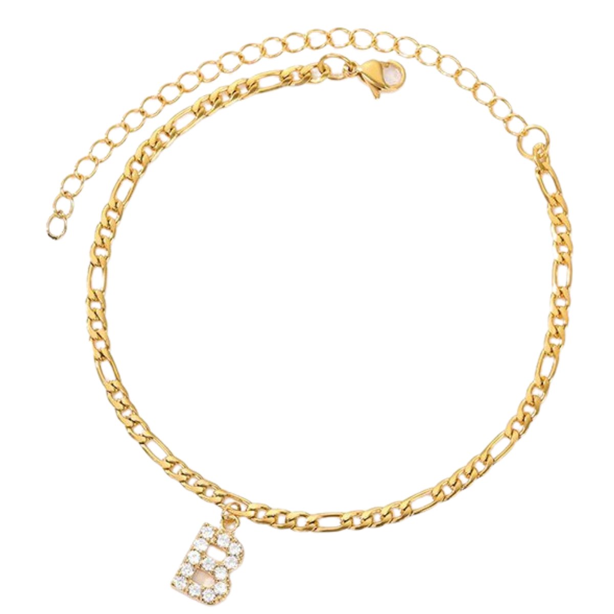 Enkelbandje - Enkelbandjes Dames - Enkelbandje Goud - Initials - Goudkleurig - Letter B