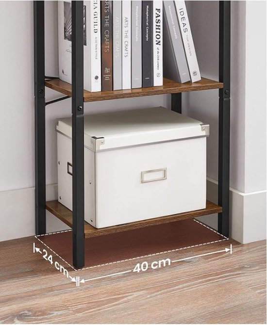 MIRA Home - Boekenkast - opbergkast - Boekenrek - Kast - Vintage - 24x40x107