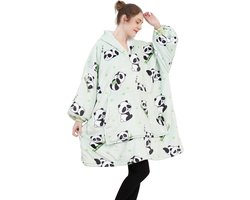 foto van JAXY Hoodie Deken - Snuggle Hoodie - Fleece Deken Met Mouwen - 1450 gram - Hoodie Blanket Panda