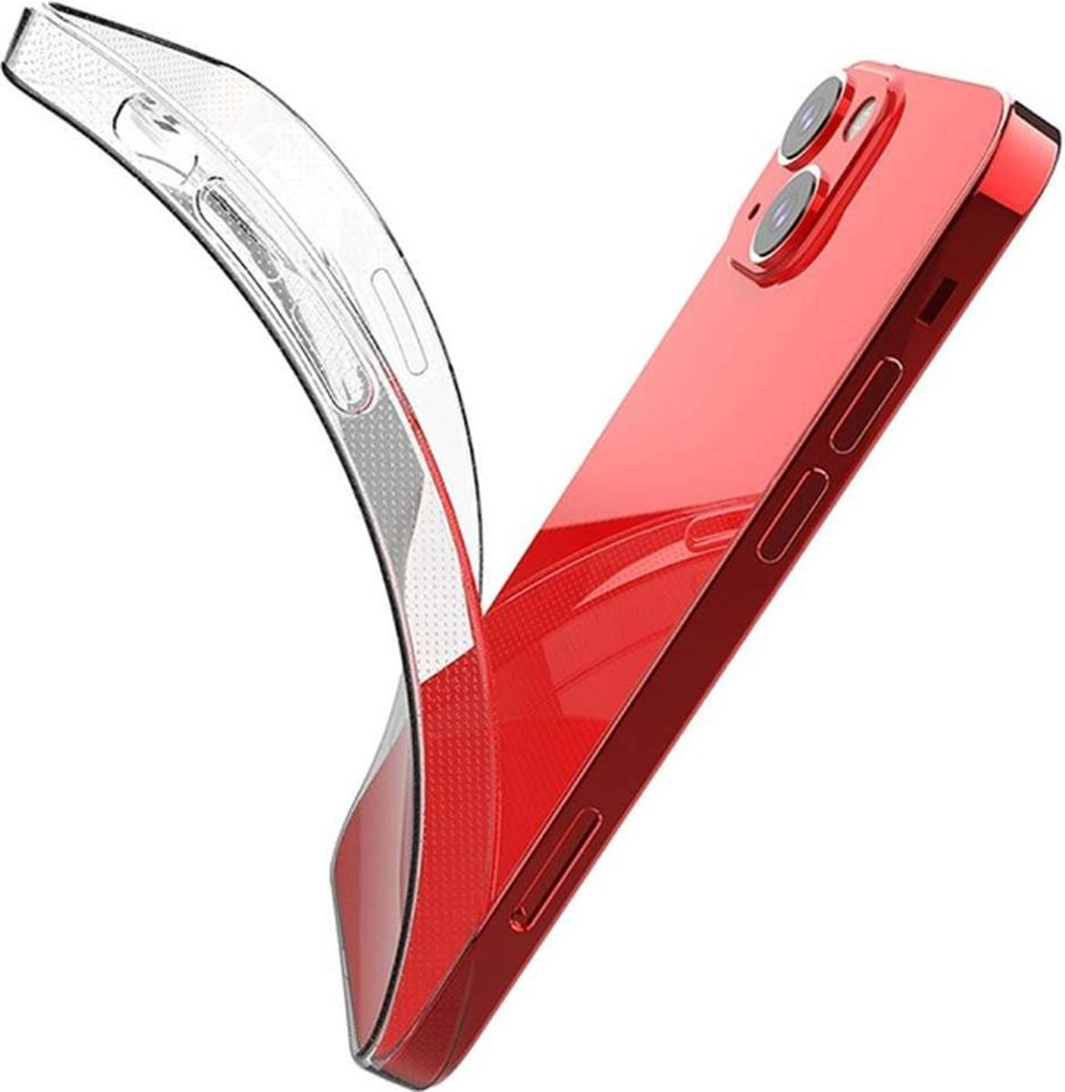 iPhone 14 Bescherm hoesje siliconen transparant case Back Cover Hoes