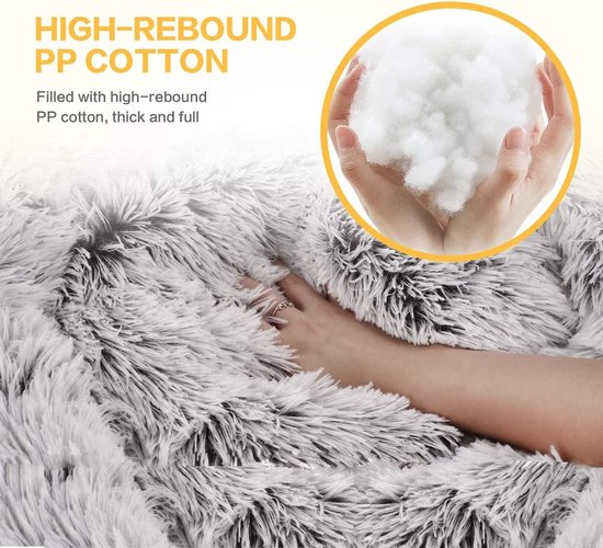 DownyPaws Kattenmand, vilt, kattenhuis van vilt, kattenbed, kattenmand voor katten, 58 x 33 x 30 cm, Peek-a-Boo om te spelen, winterbestendig, bescherming van de kattennagels, wit